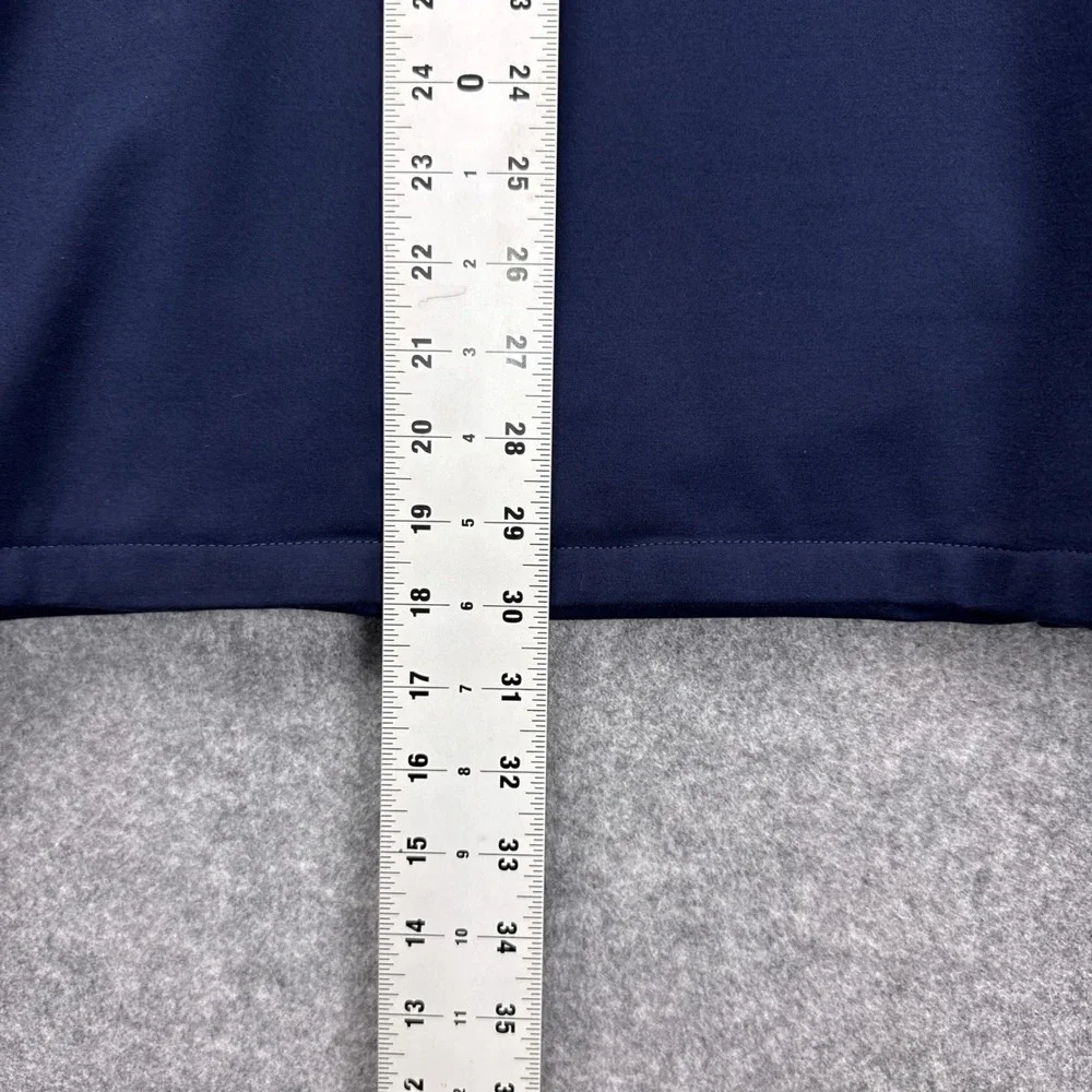 Cuts Pullover Quarter Zip XXL Navy Blue Viscose Blend Stretch Business Casual